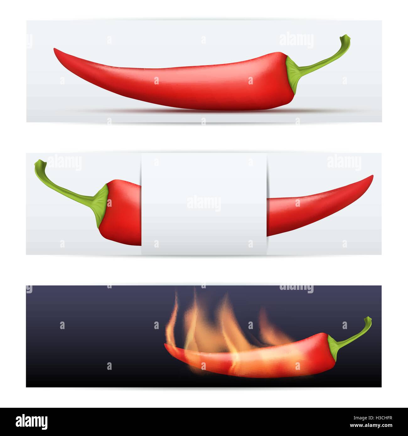 Hot Pepper Muster Essen Banner Stock Vektor