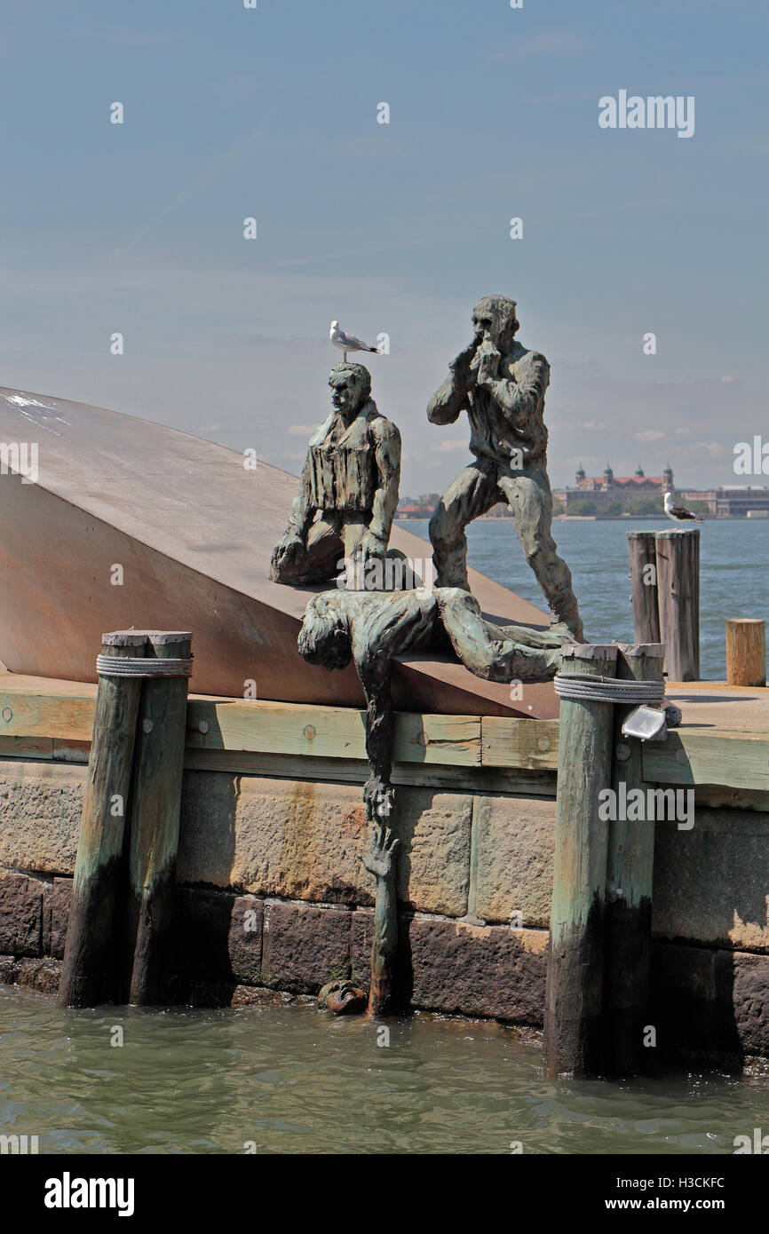 Das Denkmal der amerikanischen Handelsmarine im Battery Park in Manhattan, New York. Stockfoto