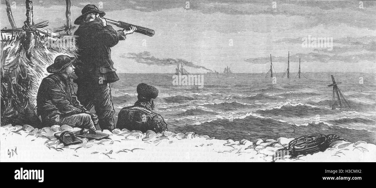 KENT die Northfleet Katastrophe Blick auf die Northfleet von Dungeness 1873. Die Grafik Stockfoto