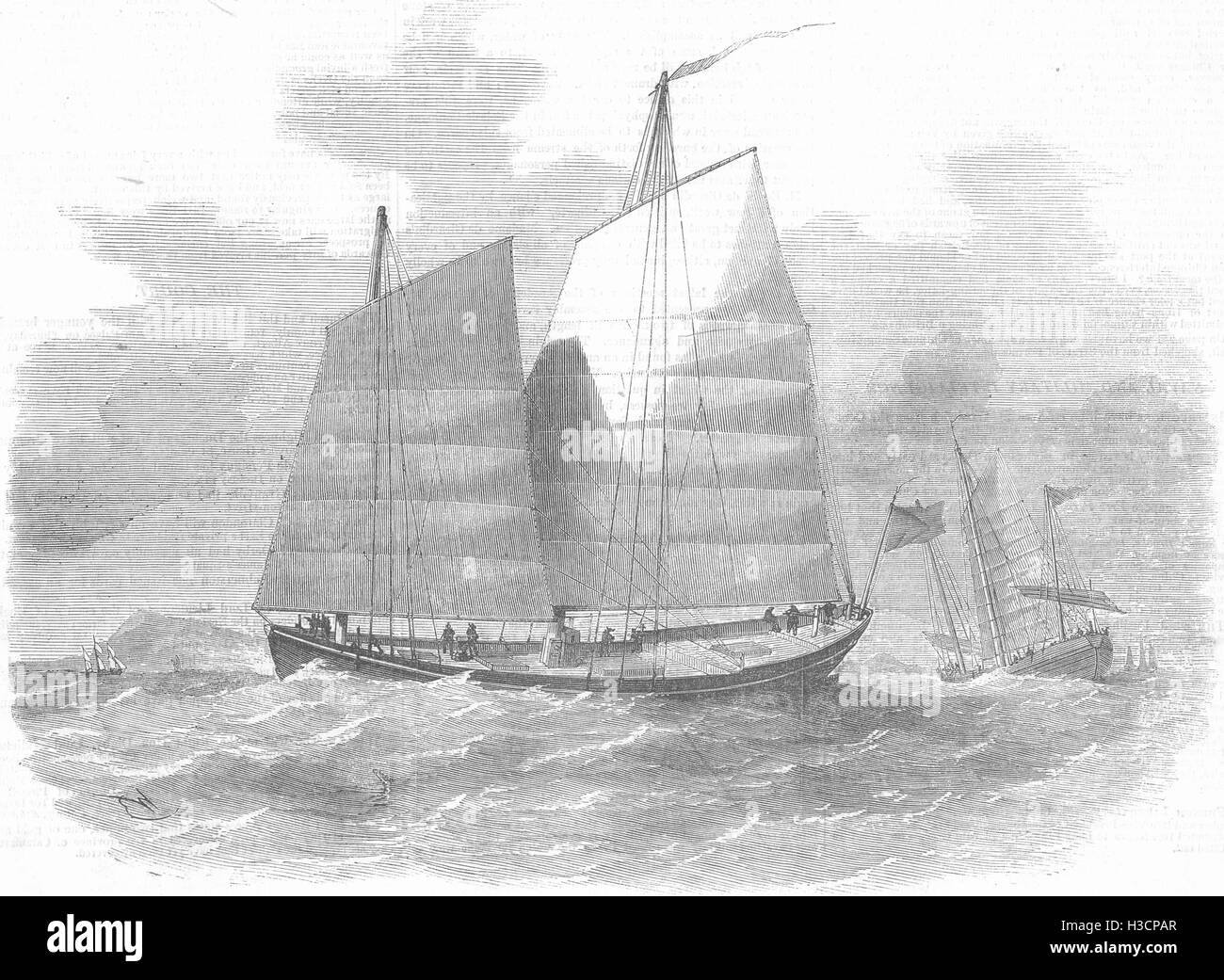 CHINA Merchants Lorchas in Guangdong Fluss 1857 beschäftigt. Der illustrierte London News Stockfoto