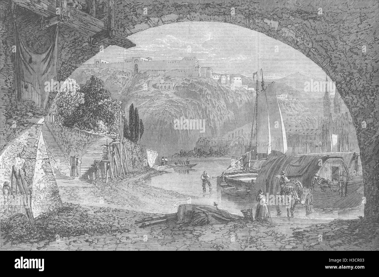 Flüssen Reminiszenz an den Rhein 1861. Der illustrierte London News Stockfoto