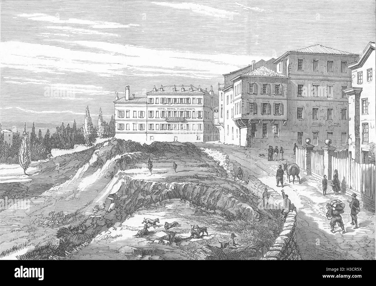 Türkei Hotel Pera, besetzten von Lord Salisbury und seine Mitarbeiter 1876. Der illustrierte London News Stockfoto