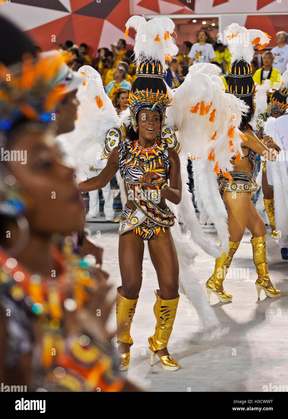 Brasilien, Bundesstaat Rio De Janeiro, Stadt von Rio De Janeiro Samba Tänzer in der Karnevalsumzug in The Sambadrome Marques de Sapuca Stockfoto