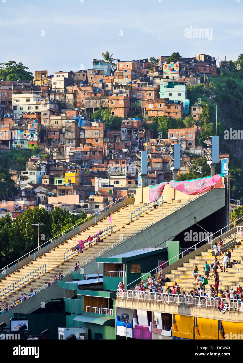 Brasilien, Bundesstaat Rio De Janeiro, Stadt von Rio De Janeiro, Blick auf das Sambadrome Marques de Sapucai. Stockfoto