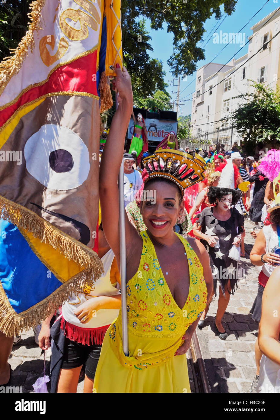 Brasilien, Bundesstaat Rio De Janeiro, Stadt von Rio De Janeiro, Santa Teresa, traditionellen Karneval Parade Bloco Das Carmelitas. Stockfoto
