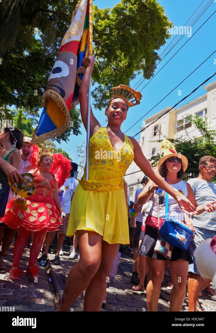 Brasilien, Bundesstaat Rio De Janeiro, Stadt von Rio De Janeiro, Santa Teresa, traditionellen Karneval Parade Bloco Das Carmelitas. Stockfoto