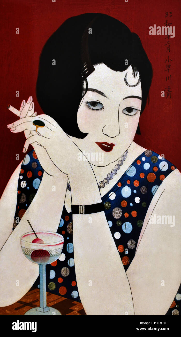 Beschwipst 1901 Kobayakawa Kiyoshi 1899-1948 Japan (Farbe Holzschnitt auf Papier) Stockfoto