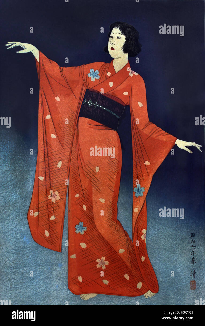 Tanz 1932 Kobayakawa Kiyoshi 1899-1948 Japan (Farbe Holzschnitt auf Papier) Stockfoto