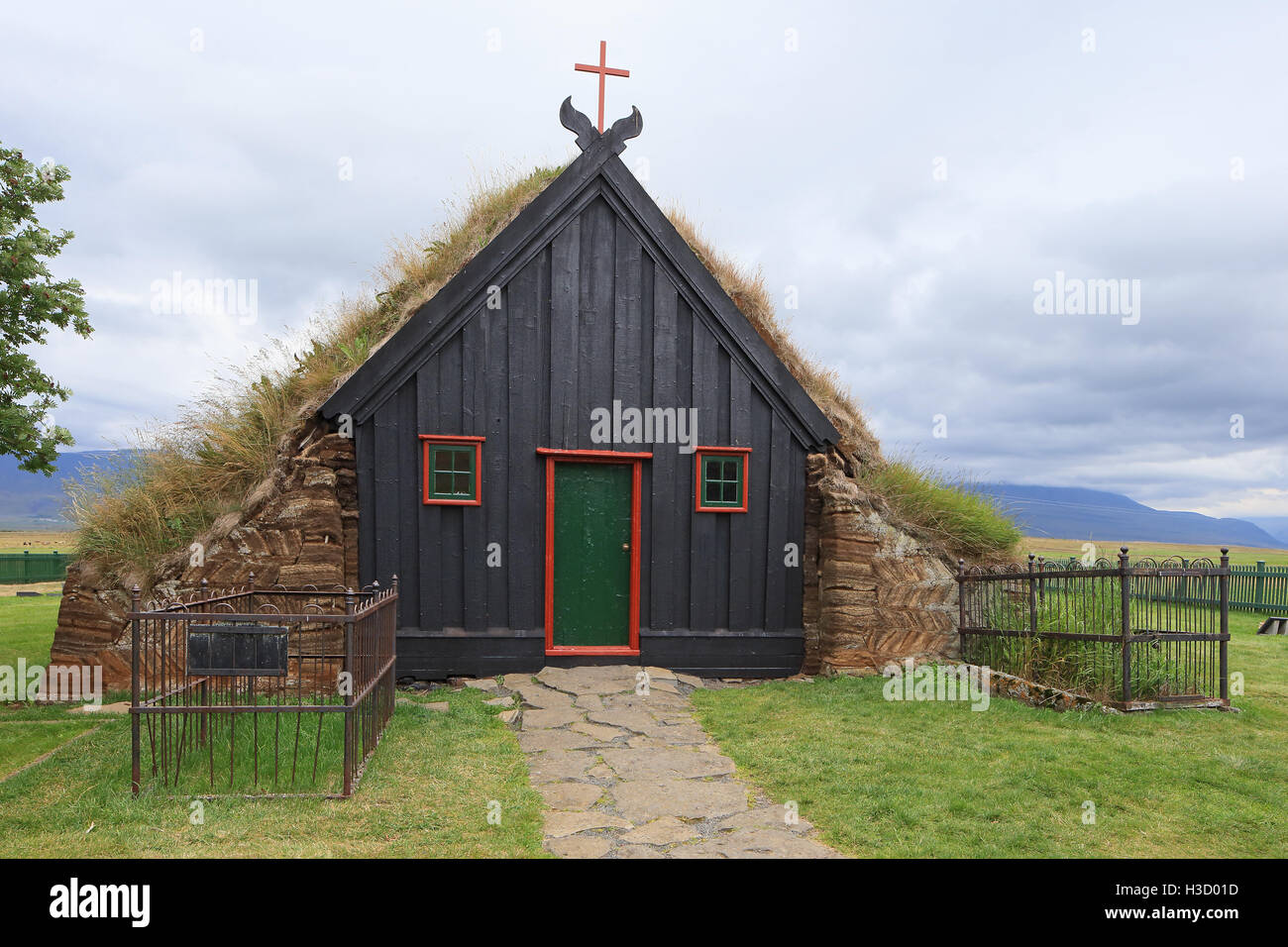 Vidimyri Turf Kirche Vidimyrarkirkja Island Stockfoto