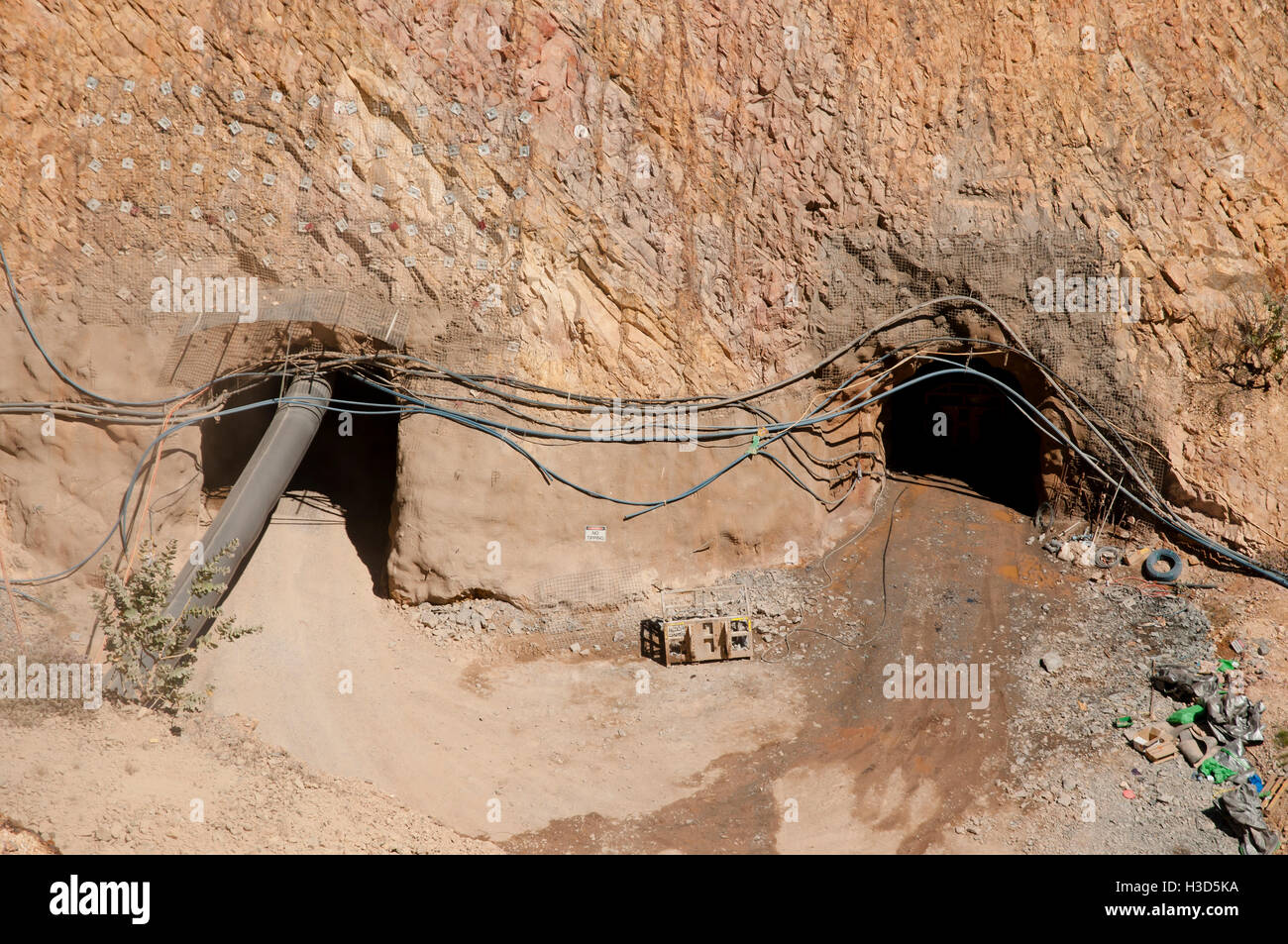 Untertagebau Tunneleingang Stockfoto