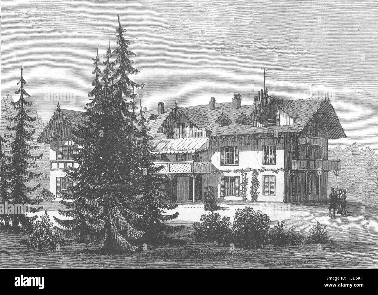 Österreich die Villa Hohenlohe, Baden-Baden, von der Königin 1880 besetzt. Der illustrierte London News Stockfoto