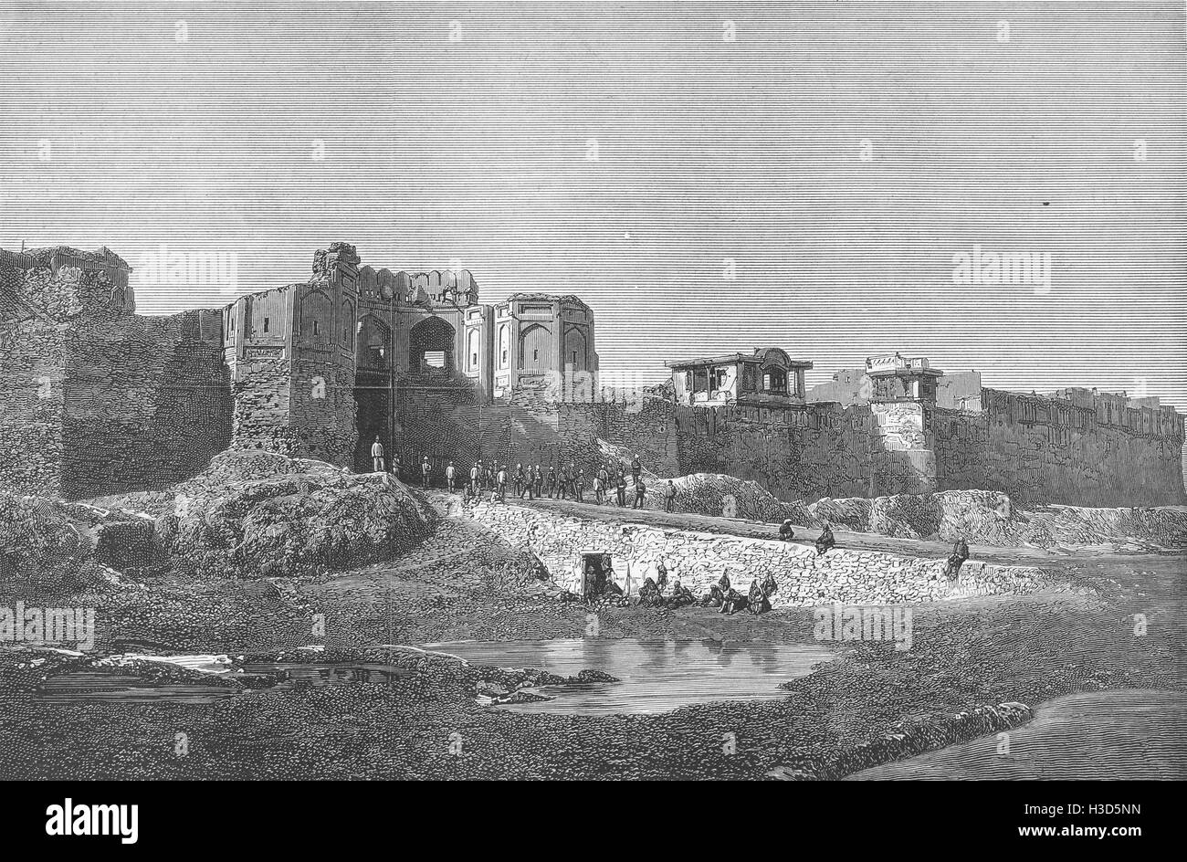 AFGHANISTAN-Desaster in; Sha, sagte Tor von Bala Hissar in Kabul 1880. Die Grafik Stockfoto