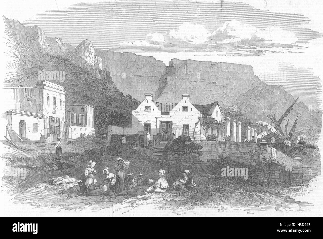 Südafrika eine alte holländische Haus in Cape Town, South Africa, 1864. Der illustrierte London News Stockfoto
