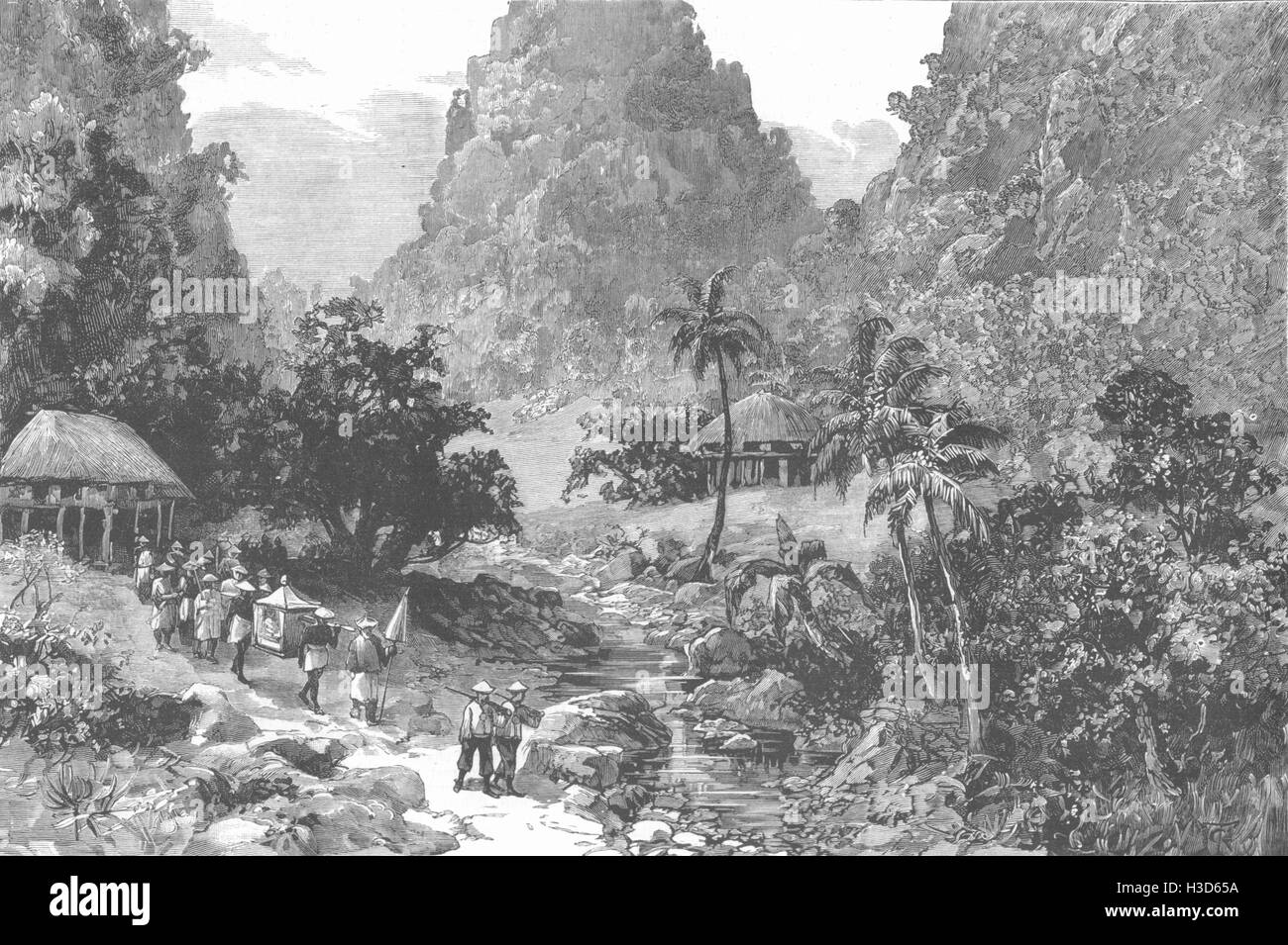 VIETNAM Gao, Tonkin, wo die Franzosen erwarten, Gold 1884 zu finden. Die Grafik Stockfoto
