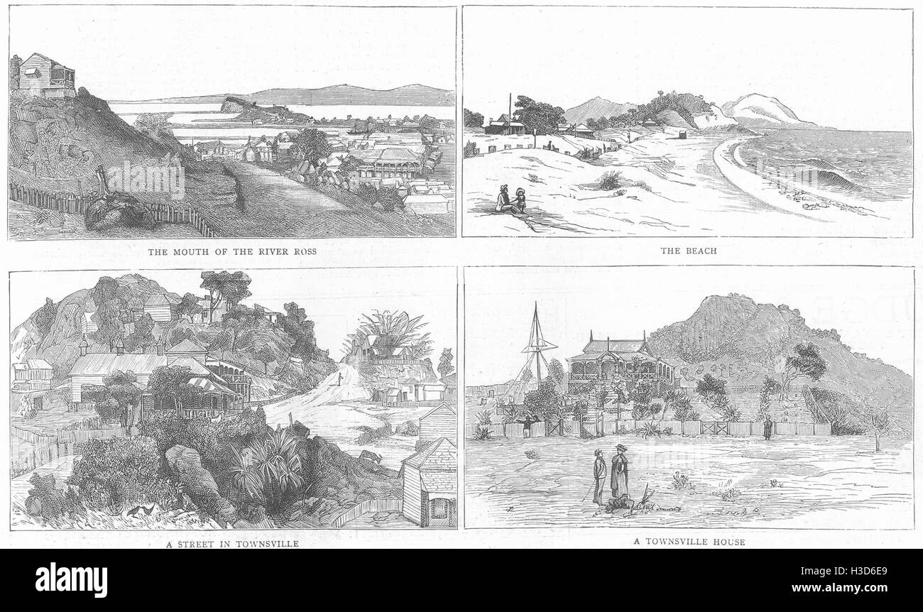 QUEENSLAND Trennung Townsville Hauptstadt vorgeschlagen; Ross River; Der Strand 1886. Der illustrierte London News Stockfoto