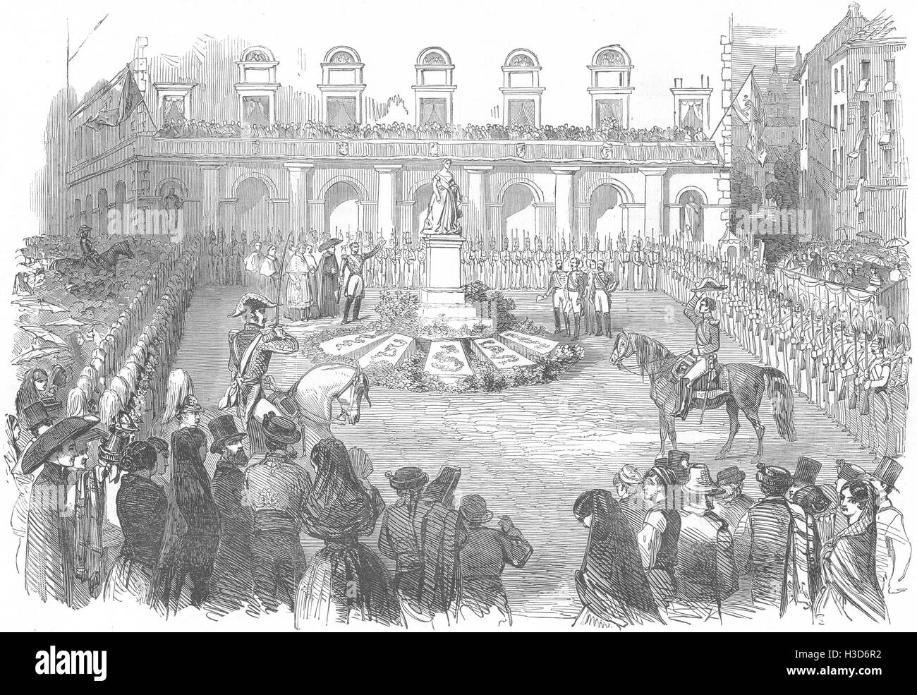 Spanien-Einweihung der Statue der Königin Isabella II., bei Madrid 1850. Der illustrierte London News Stockfoto