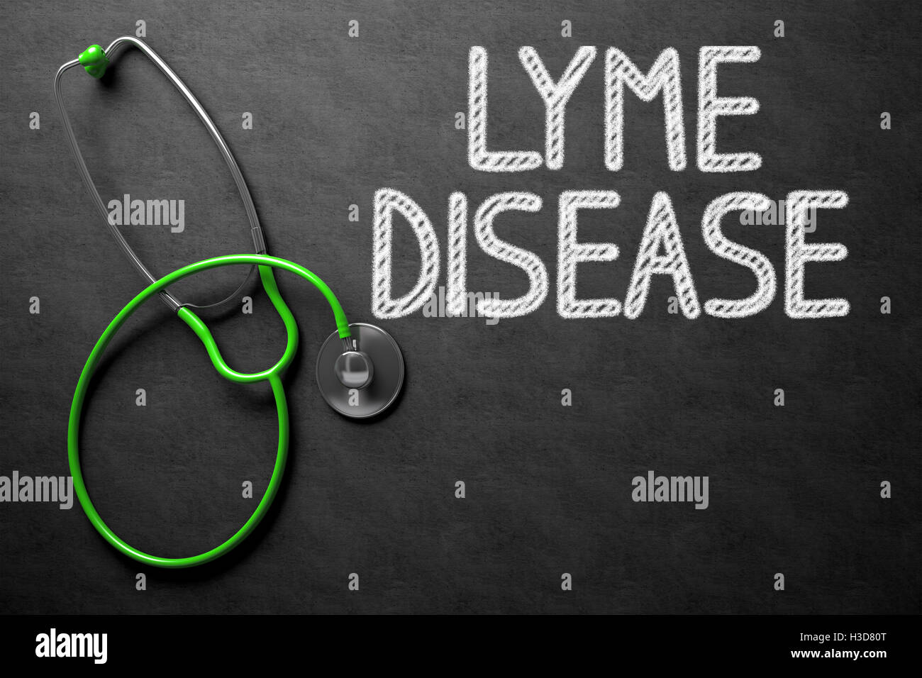 Lyme-Borreliose handschriftlich auf Tafel. 3D Illustration. Stockfoto