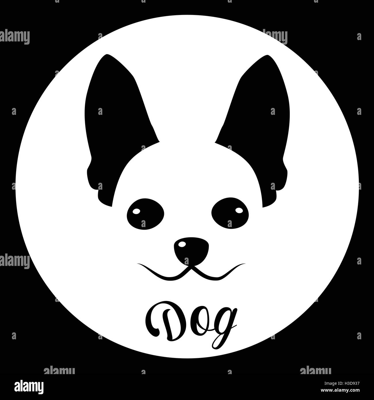 Kleiner Hund Icon Haustier Gesicht Web Stock Vektor