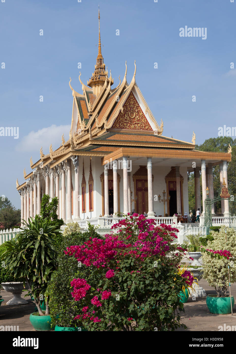 Blumen im Garten des Palais Royal in Phnom Penh, Kambodscha Stockfoto