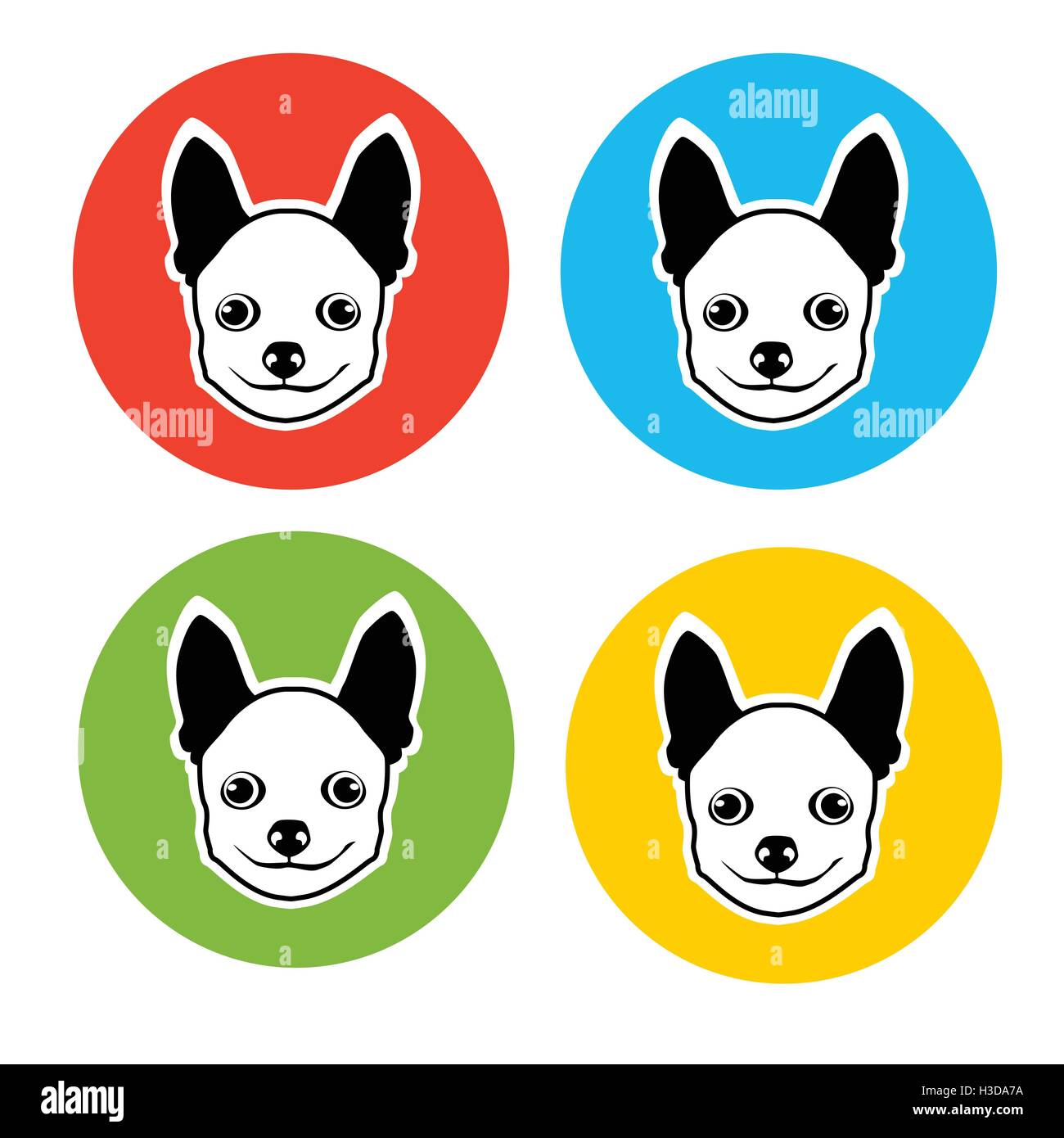 Kleiner Hund Tier Haustier Web Icon-Sammlung Stock Vektor