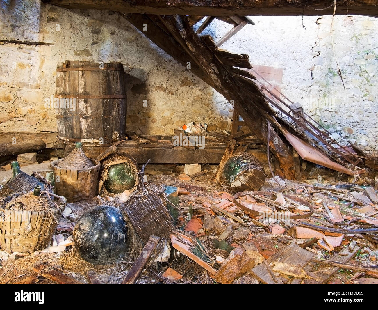 Italien, verlassenen Dorf. Pflichtverletzung. Stockfoto