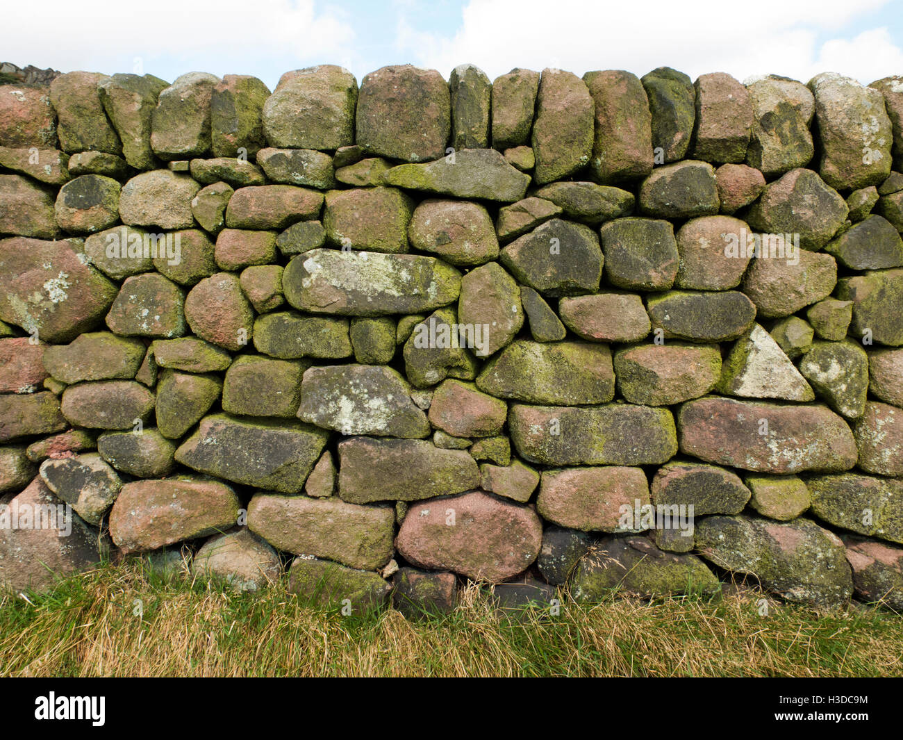 Trockenmauer Derbyshire Stockfoto