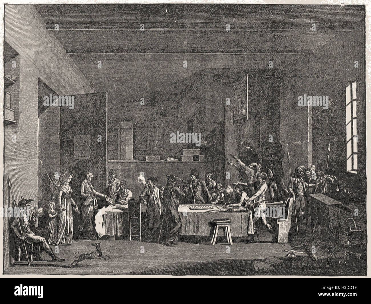 DIE REVOLUTIONÄREN GERICHT IN DER SCHLIMMSTE TEIL DER HERRSCHAFT DES TERRORS, JULI 1794. Stockfoto