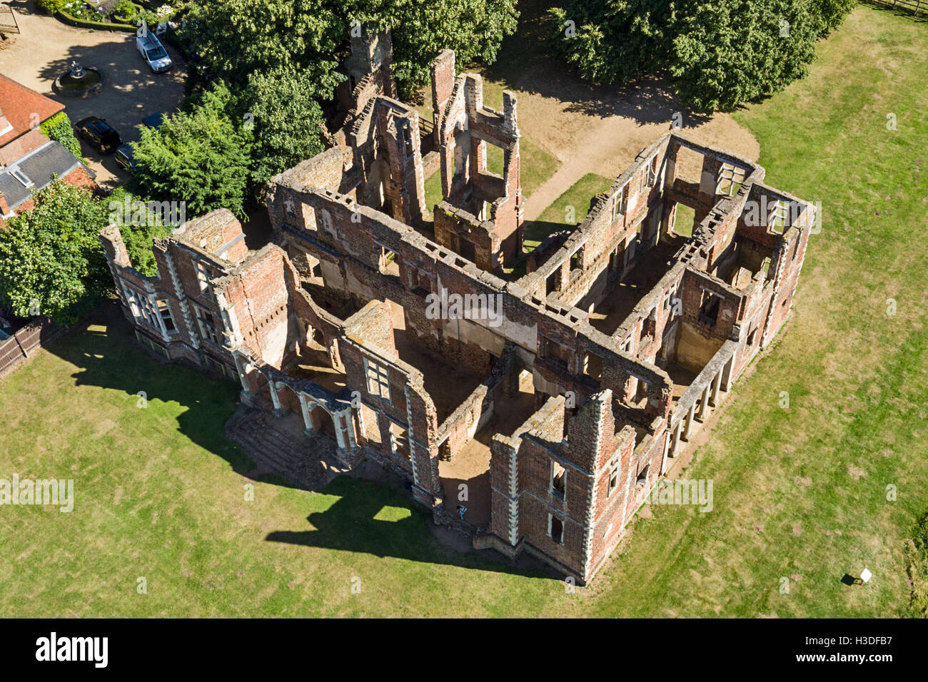 Luftaufnahme von Houghton House in Ampthill, Bedfordshire. Stockfoto