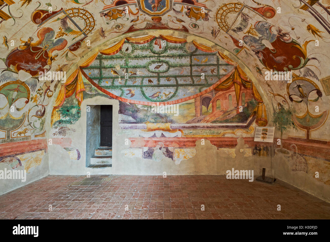 Italien-Emilia Romagna Torrechiara Schloss Jupiter Room Stockfoto