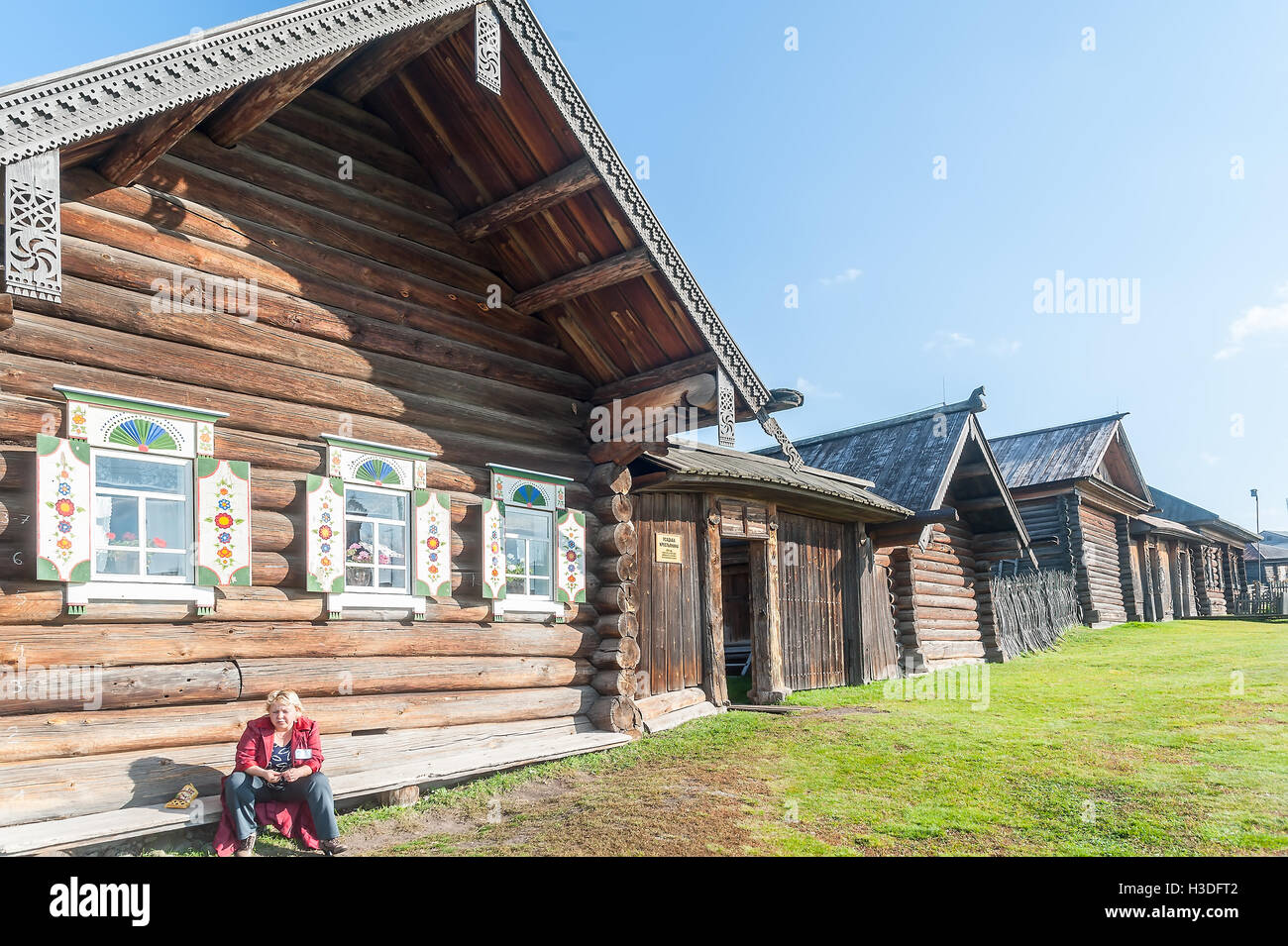 Hölzerne Nachlass des Bauern des 19. Jahrhunderts Stockfoto