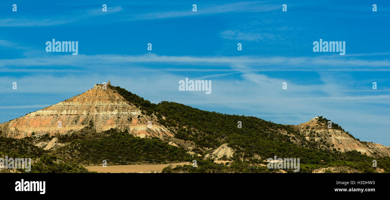 Bardenas Reales von Navarra, Halbwüste natürliche platzieren, Zaragoza, Aragon, Spanien, Europa Stockfoto