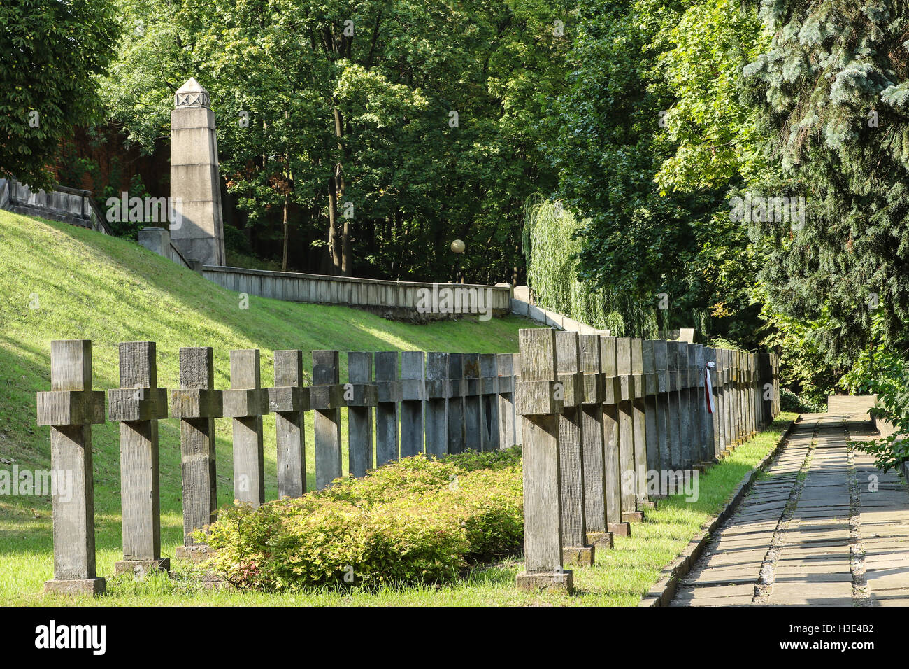 Kreuze auf dem Friedhof, Warschauer Zitadelle Stockfoto