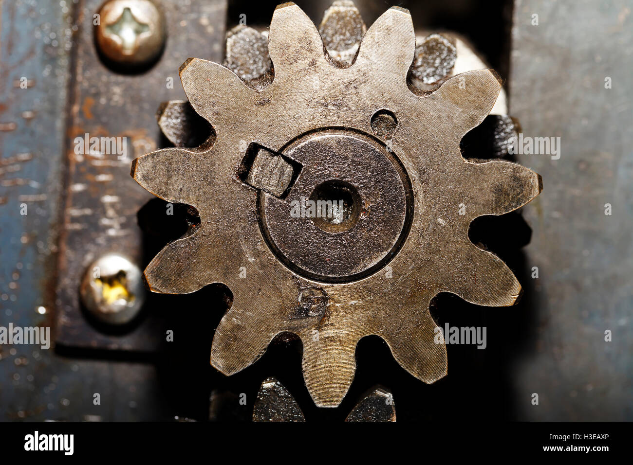 eine eiserne Maschine Detail Nahaufnahme, industriellen Hintergrund Stockfoto