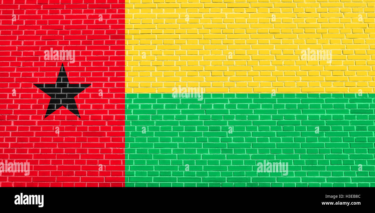 Guinea-bissauischen offizielle Nationalflagge. Afrikanische patriotischen Symbol, Banner, Element, Hintergrund. Genaue Abmessungen. Richtige Größe Stockfoto