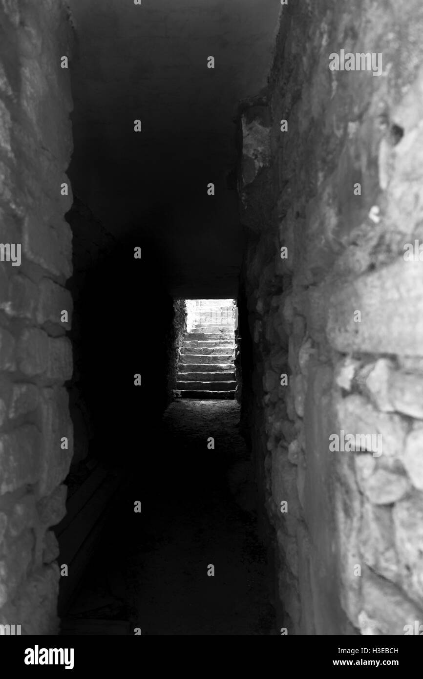 Licht am Ende des Tunnels Ziegel Stockfoto