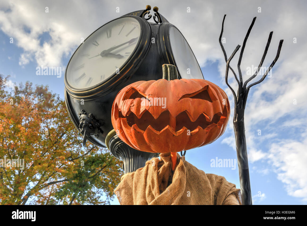 Gruselige Jack weißen aus Schlaf Hollow, New York während Halloween. Stockfoto