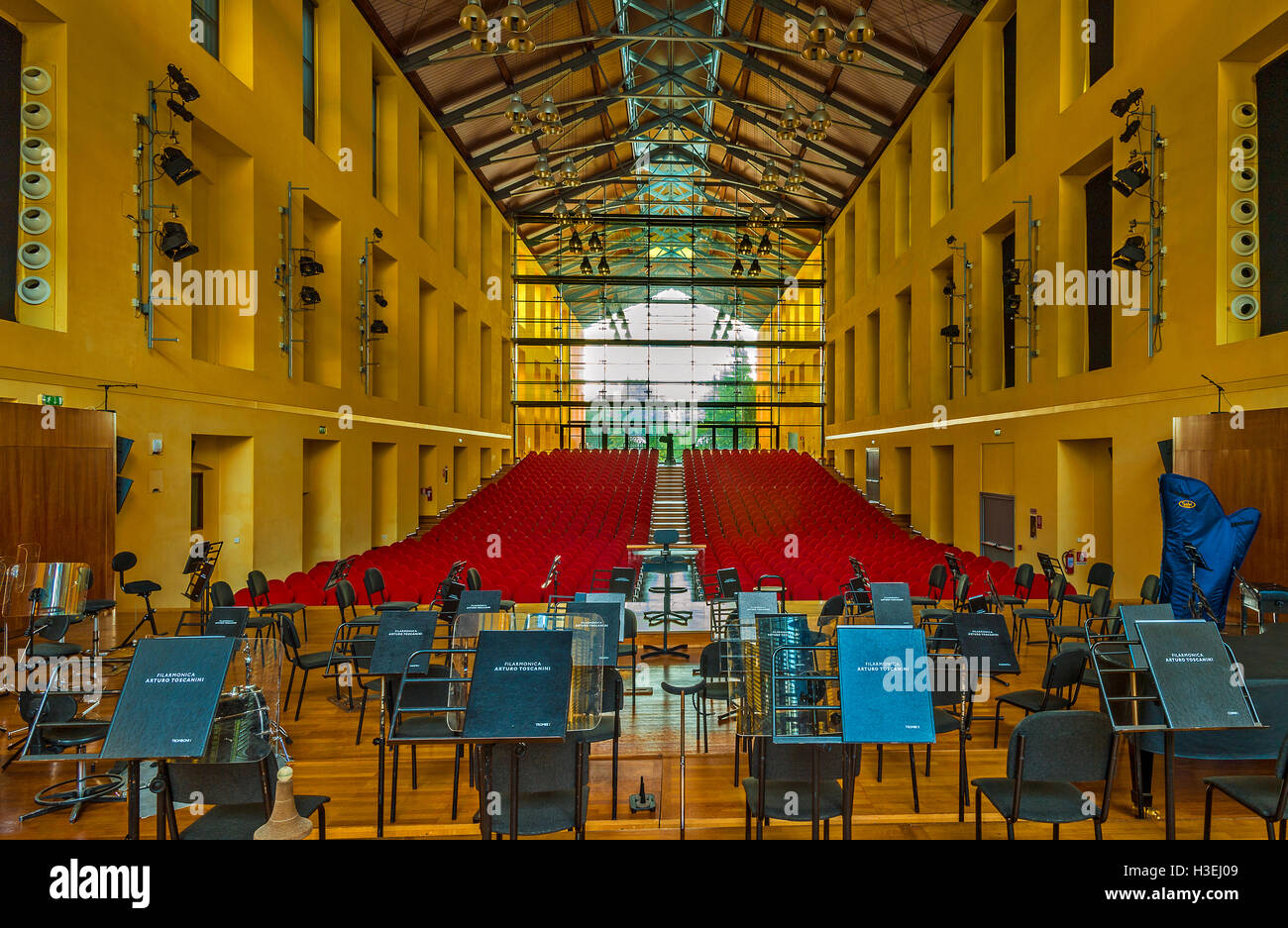 Italien Emilia Romagna Parma Auditorium Paganini Prejected von Renzo Piano Stockfoto