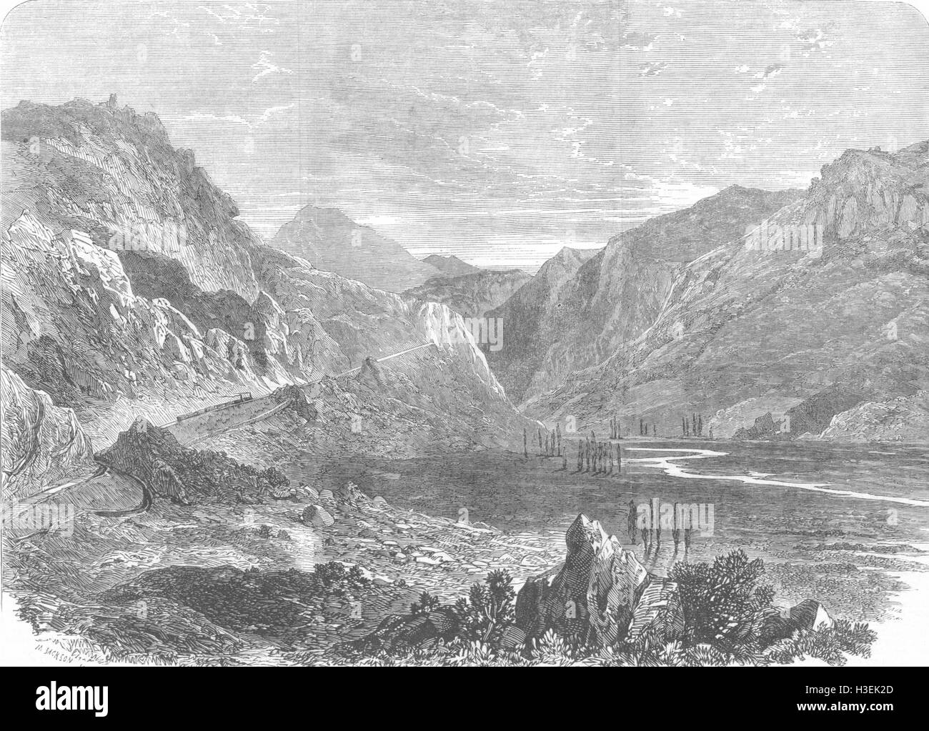 CHILE die Valparaíso und Santiago Eisenbahn die Tabon neigen 1864. Der illustrierte London News Stockfoto