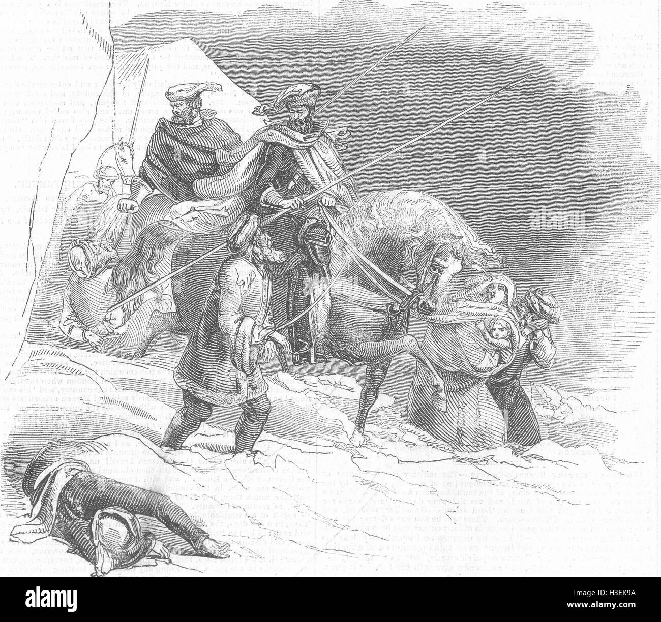 Litauen-Vertreibung der litauischen Juden 1844. Der illustrierte London News Stockfoto