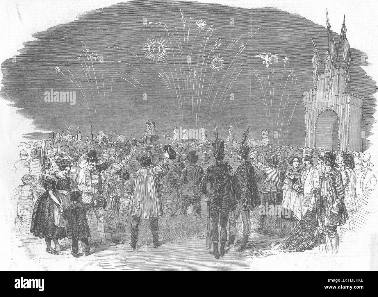 Österreich Wien 1852 retour des Kaisers von Österreich. Der illustrierte London News Stockfoto