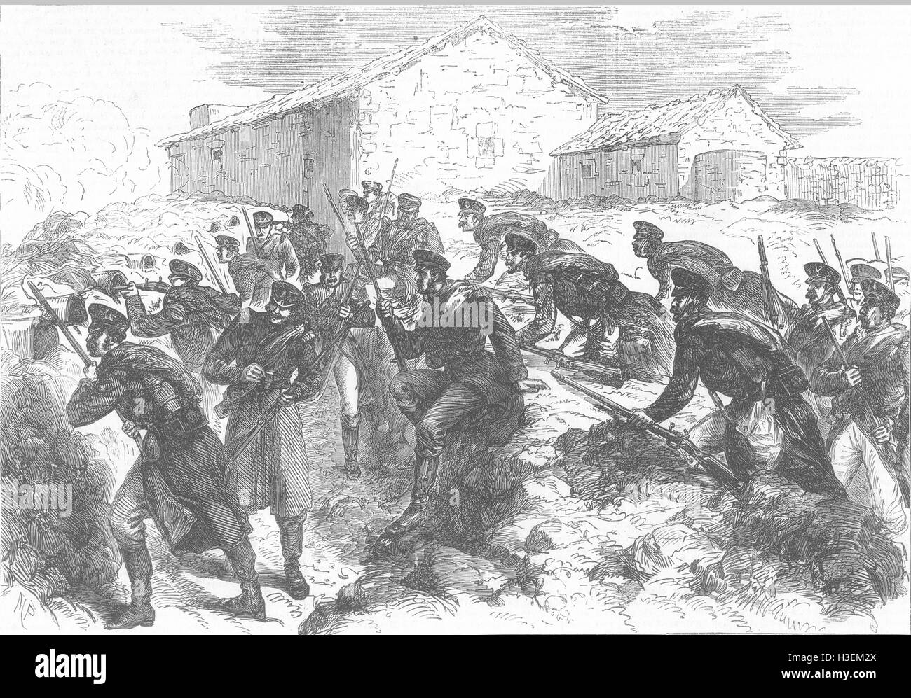 Spanien Bürgerkrieg Innichen (Las Carreras), Bilbao 1874. Illustrierte London News Stockfoto