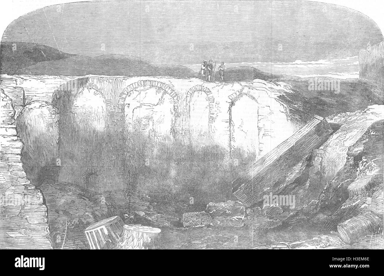 Ägypten-Entdeckung der Überreste der alexandrinischen Bibliothek 1854. Illustrierte London News Stockfoto