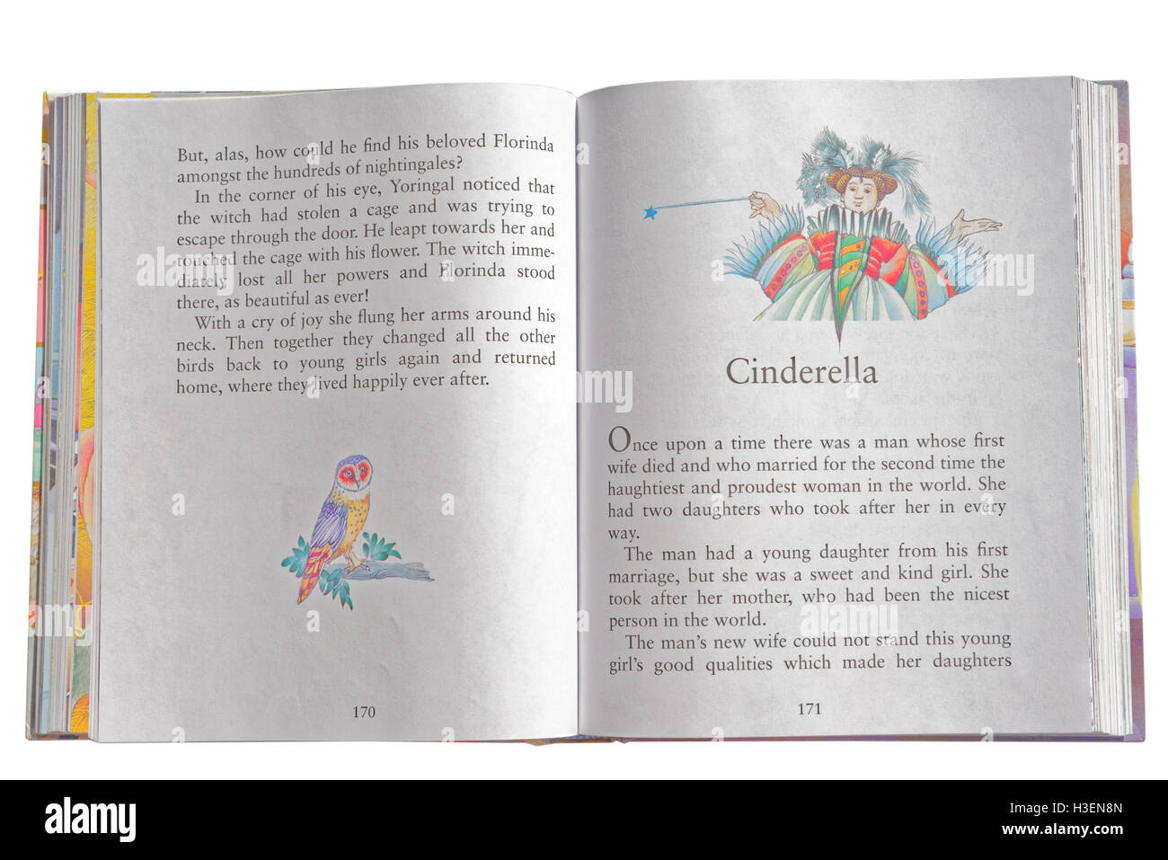 Aschenputtel in einem Buch der Märchen Stockfoto