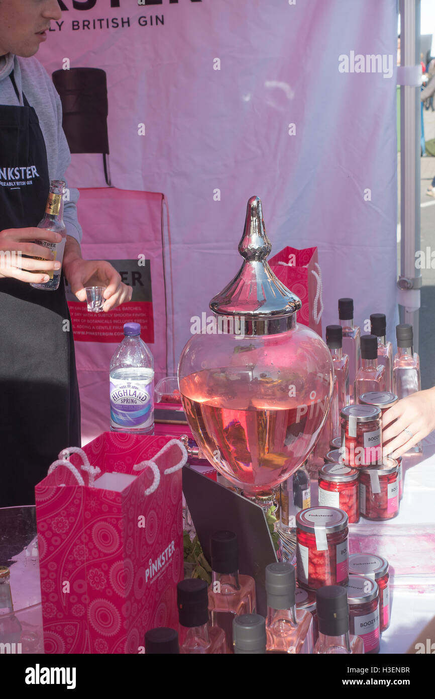 Die Pinkster Gin Stall auf dem Thame Festival of Food Oxfordshire England Vereinigtes Königreich UK Stockfoto