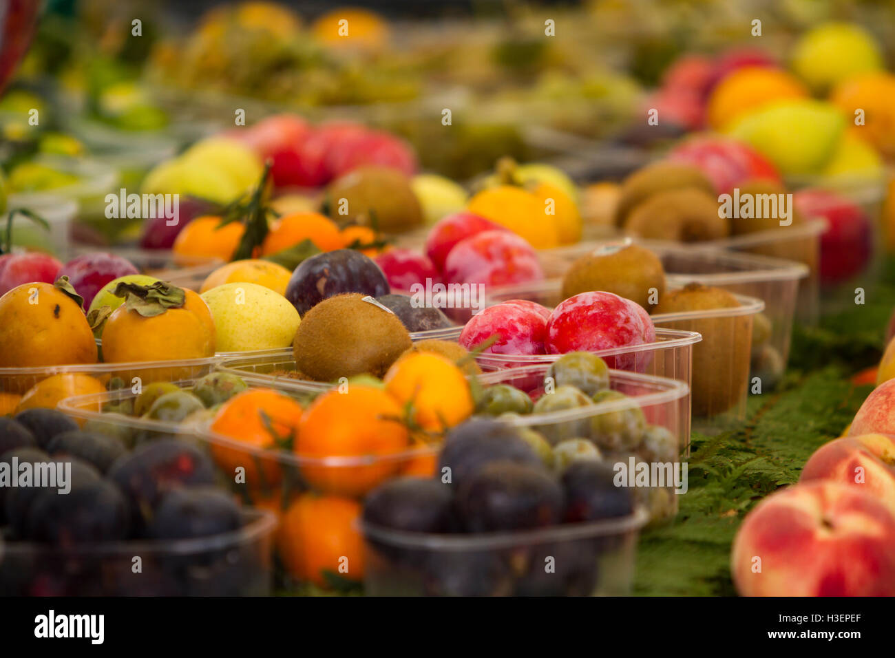 Detailansicht auf Lebensmittelmarkt in Rom hautnah Stockfoto