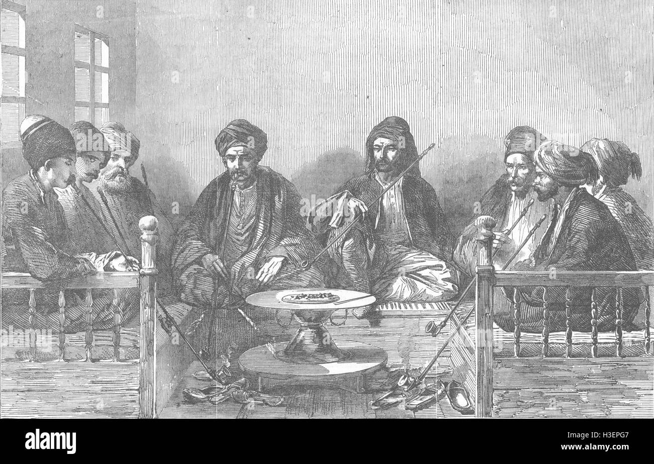 Türkei türkische Kaffeehaus-1853. Illustrierte London News Stockfoto