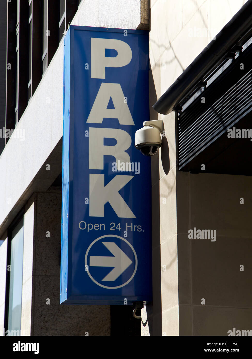 Parkplatz Garage Zeichen, New York City, USA Stockfoto
