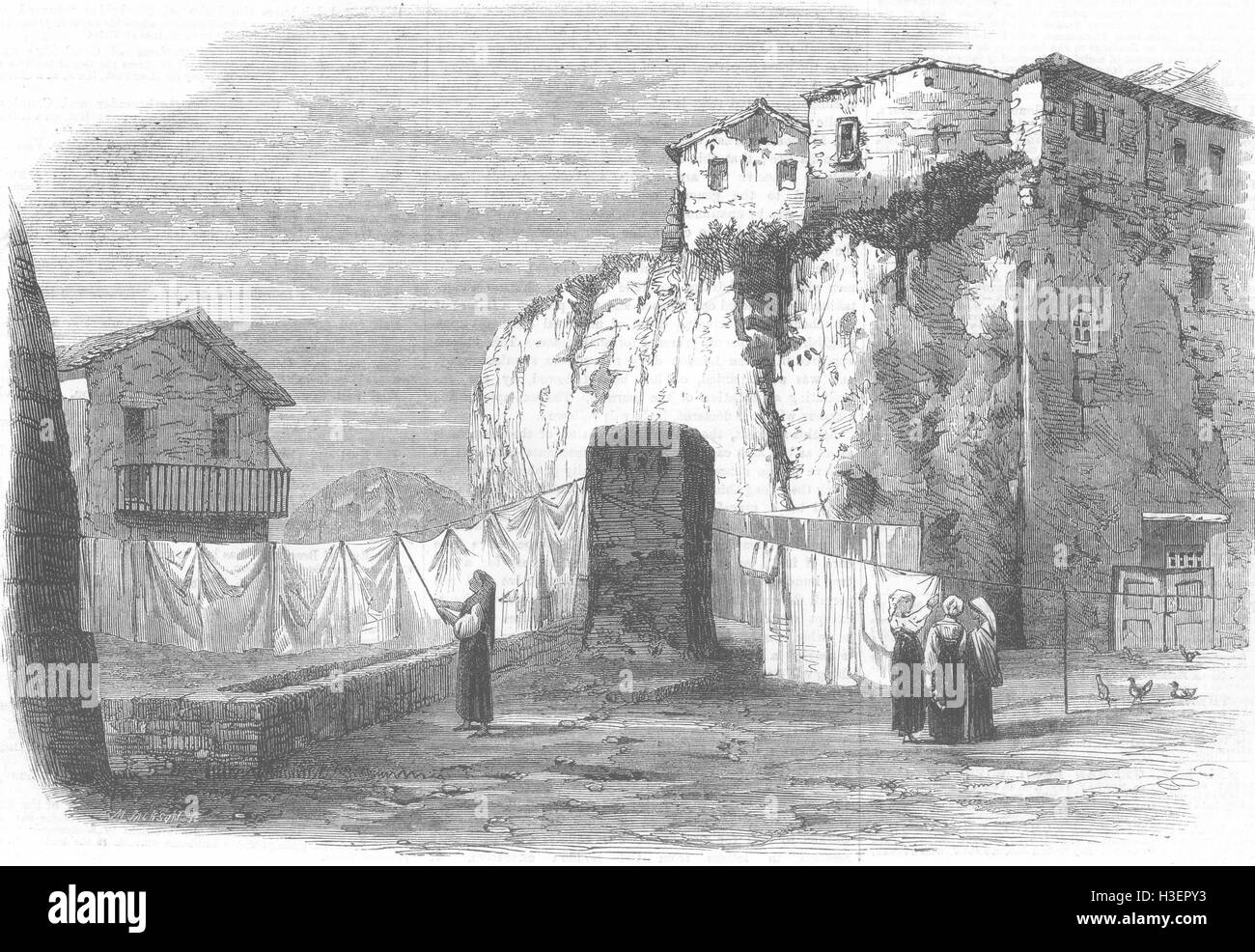 Italien Landflüchtges Rock, Rom 1864. Illustrierte London News Stockfoto