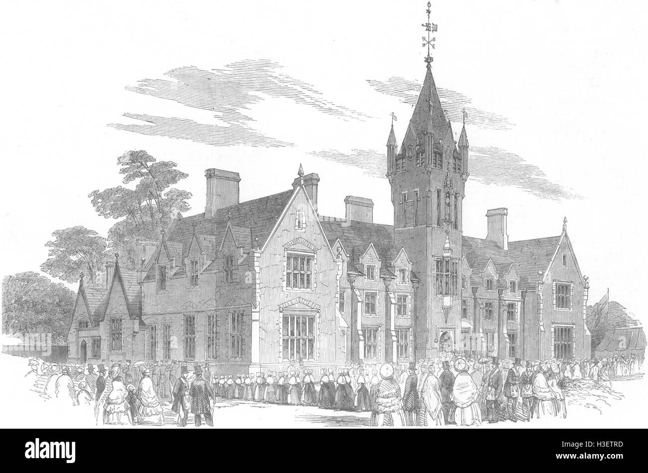 Londoner Royal Freimaurer School, Wandsworth common 1852. Illustrierte London News Stockfoto