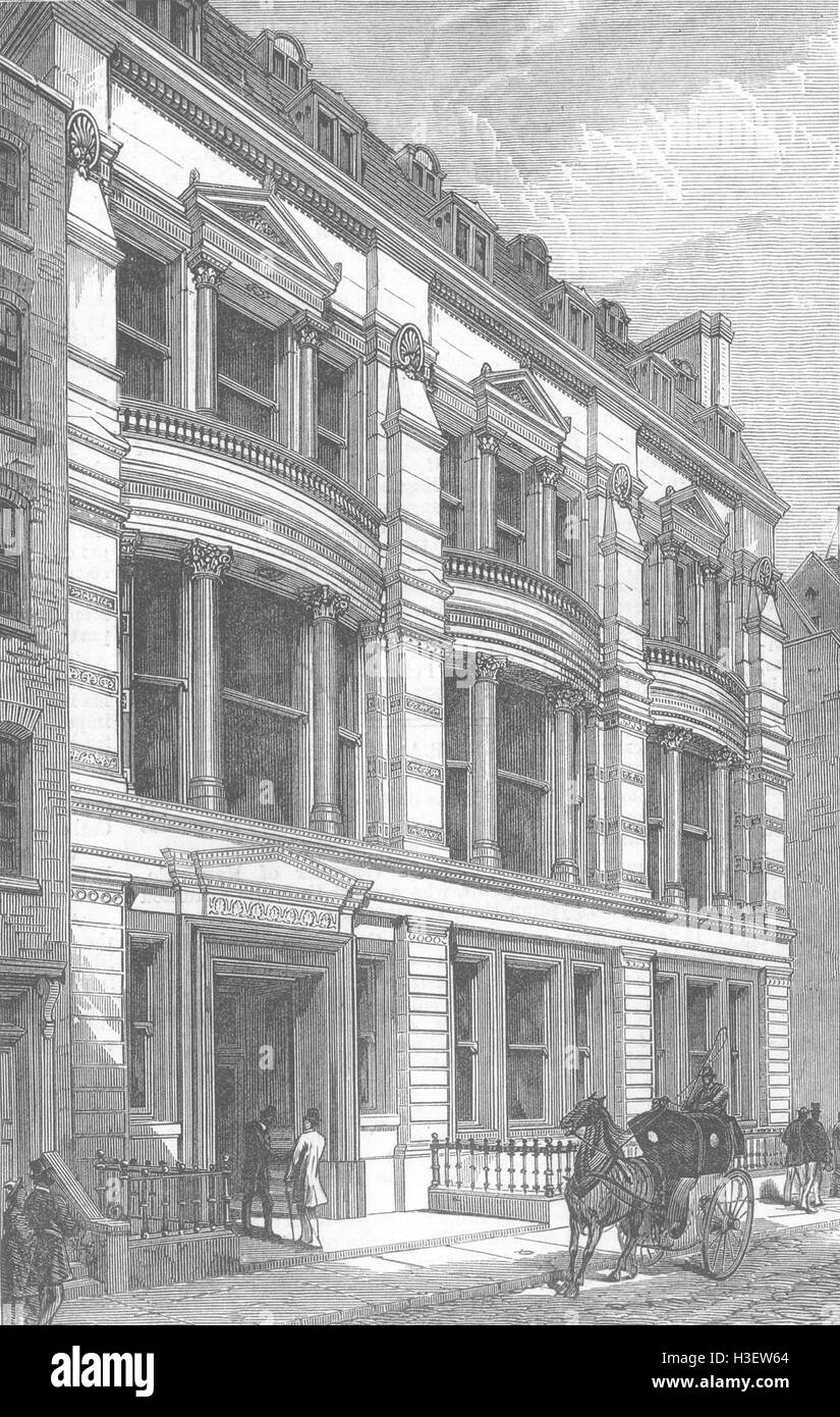 LONDON die Stadt Liberal Club, Walbrook 1878. Illustrierte London News Stockfoto